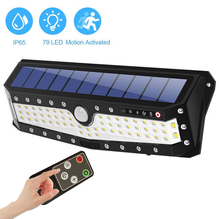 79LED Solar USB Charging Motion Sensor Wall Lights