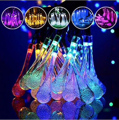 Water Droplets Holiday 30led Raindrop Solar Garden Decorative Christmas Lights