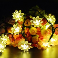 Outdoor Garden 50LED Solar Powered Double Layer Lotus String Lights