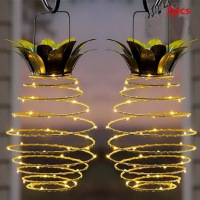 Home Garden Solar Powered Pineapple Hanging Lights Solar LED Lights