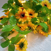 10M 100 LED Artifical Sunflower Green Leaf Vines String Lights