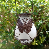 Butterflies Dragonfly Hummingbirds Dancing Flames Lanterns Tree Hanging Solar Lights