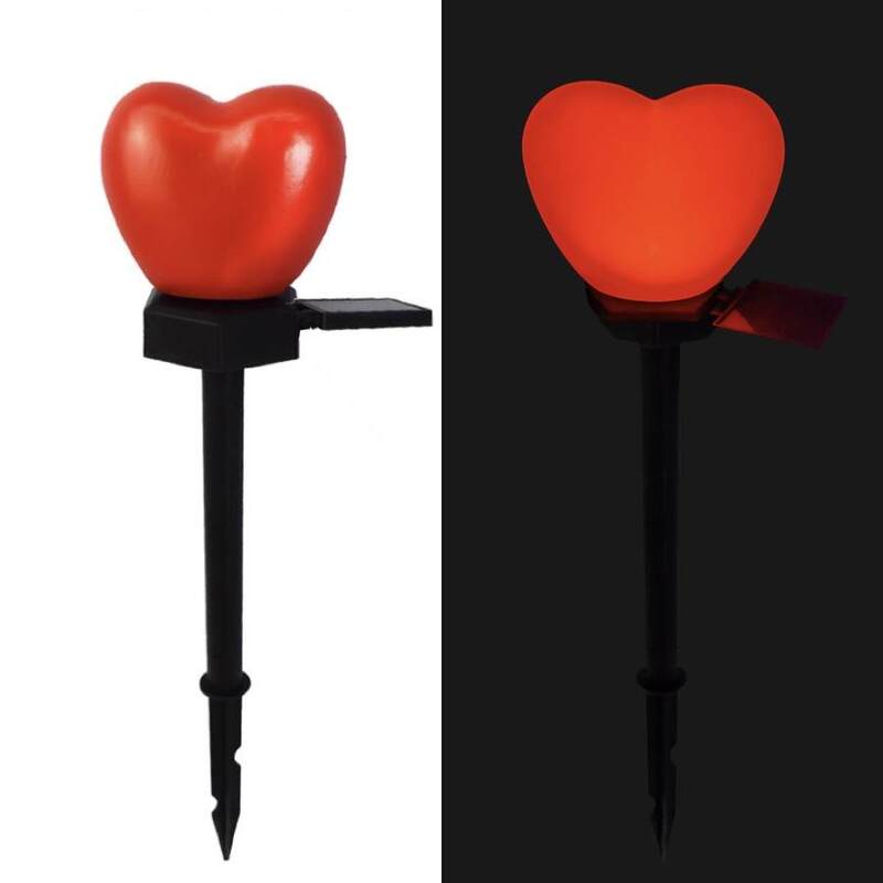 Romantic Red Heart Shaped Solar Led Lights