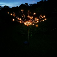LED Fireworks Lawn Lamp Lights with Solar Panel