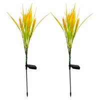 Artificial Plant Warm White Led Yellow Wheat Outdoor Fence Lighting