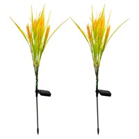Artificial Plant Warm White Led Yellow Wheat Outdoor Fence Lighting
