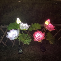 Outside Pathway Artificial Lotus Flowers with Led Lights 