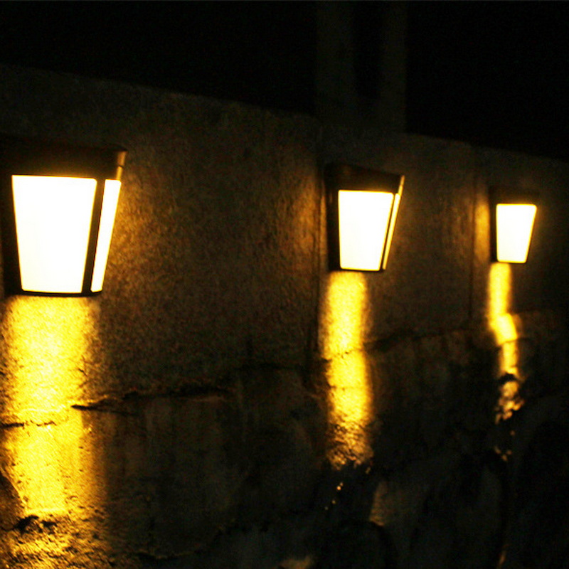 Outdoor 6 Warm White Led Solar Powered Garden Wall Light