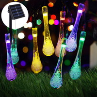 Water Droplets Holiday 30led Raindrop Solar Garden Decorative Christmas Lights