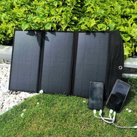 Outdoor 5V Dual USB Charging Solar Powered Blue Blanket