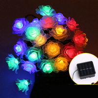  30 LED Warm White Fairy Rose Small Size Plastic Garden Decoration