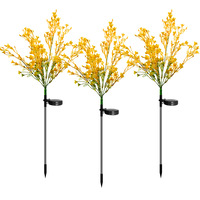 Outdoor Artificial Rape Blossoms Flower Solar Lights Decoration Fence Yard Led