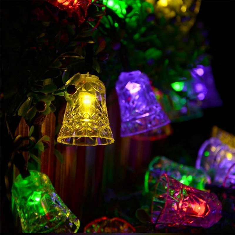 20 Led Lighted Tree Decorative Bell Light Garden Christmas Outdoor Solar String Lights