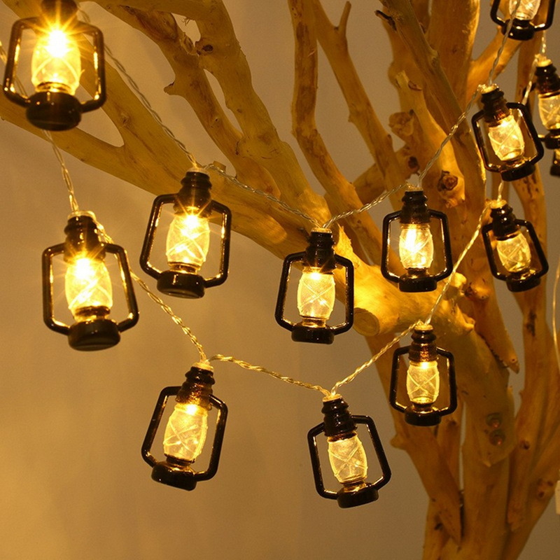 20 Led Outdoor Camping Lamp String Decorations Kerosene Lamp String