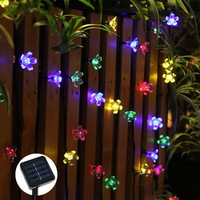 Artificial Cherry Blossoms Light Festive Solar Energy String Led Lights