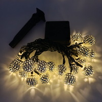 Metal Iron Morocco Ball Gold Sliver 20 Led String Light 