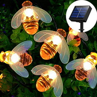 Solar Lights Led String Pathway Garden Lights with Bee Shape