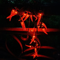 6.5m Rechargeable Outdoor Waterproof Garden Decorative Solar 30 Led Red Pepper String Light