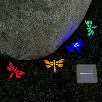 Outdoor Waterproof Garden Decoration Solar Control Panel Powered Dragonfly Lights