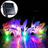 12 LED Colorful Optical Fiber Butterflies Rechargeable Hanging String Lights