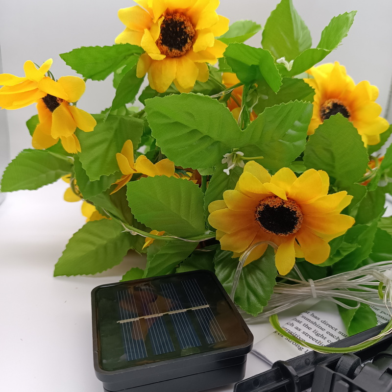 7M 50 Led Solar Lights Outdoor Sunflower Garden Light