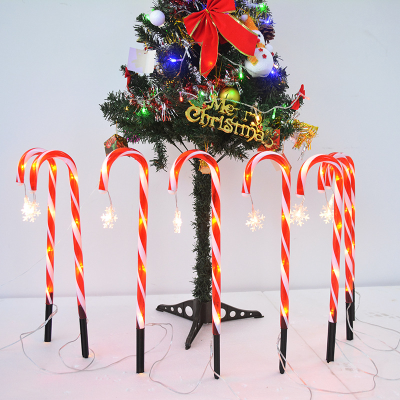 Led Christmas Light String Star Snowflakes 8 Candy Cane Pathway Marker