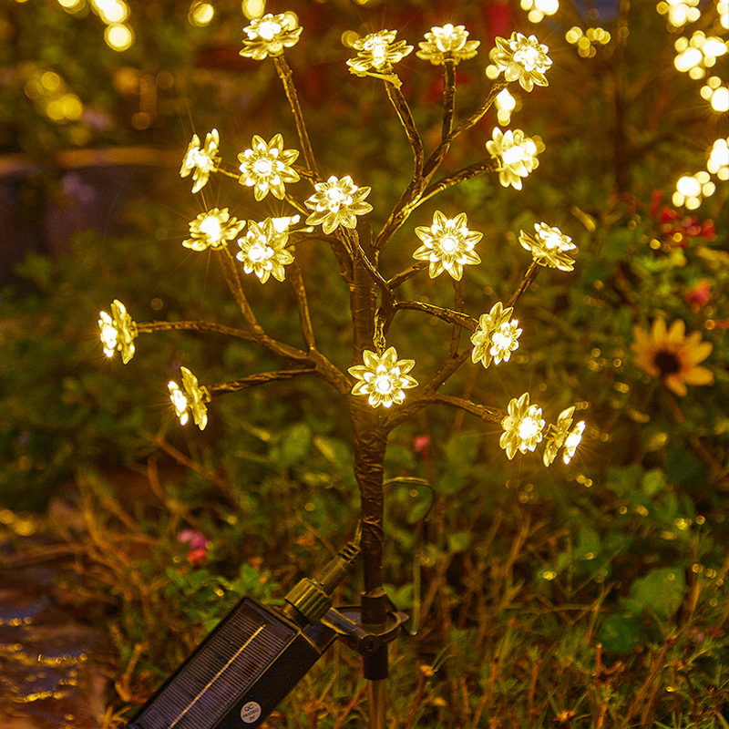 Outside Lights 20 Led Transparent Double Layer Flowers for Patio