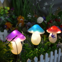 3 Heads Colorful Solar Energy Mushroom Outdoor Lights