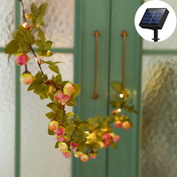 Other Led String Garden Decorative Solar Lights Waterproof Green Leaf Vine Flowers