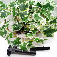 Solar Powered Green Leaves Vine Holiday Xmas Decoration Artificial Ivy Lights