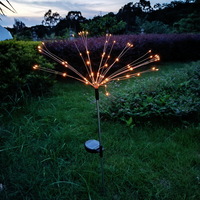 90 Warm White Led Fireworks Outdoor Solar Patio Lights With Battery