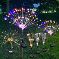 Garden Christmas Decoration LED Fireworks Lawn Lamp Lights with Solar Panel
