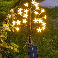 Updated Version Solar Powered Branch Light with 20 Led Flowers
