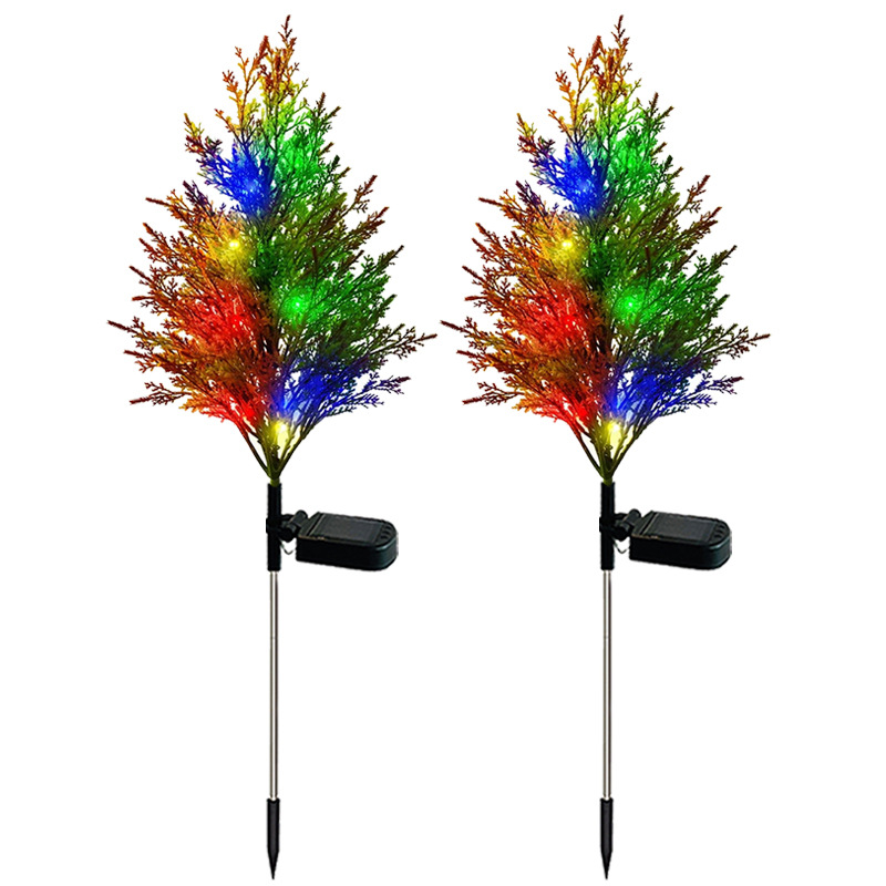 Colorful LED Rechargeable Solar Lights Outdoor Tree Stand for Christmas