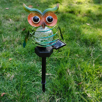 Metal Owl Solar Light Garden Solar Energy Powered Led Garden Lawn Landscape Lights