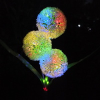 Solar Power 3-Head Dandelion Decorative Light 36pcs 4-Colorful LED Copper Wire String Lights