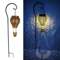 Lampe Rechargeable Solaire Wrought Iron Hollow Hot Air Balloon Solar Lamp