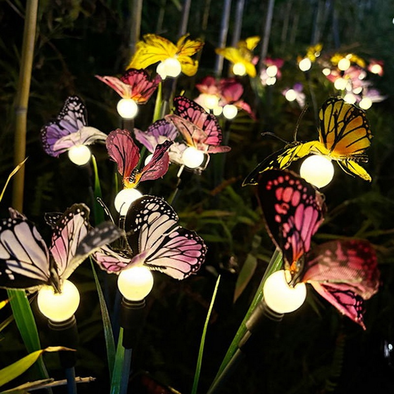 Yard Patio Pathway Decoration Outdoor Realistic Solar Butterfly Light Swaying in the Wind