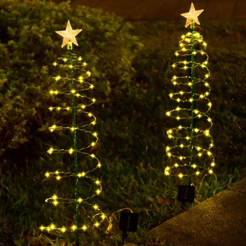  Iron Christmas Tree Star Light Led Outdoor Courtyard Garden Festival Decoration Lawn Lights