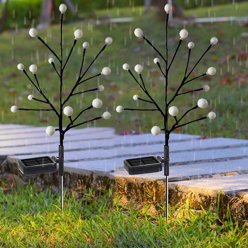 Low Price Garden Light 16 White Balls Led Branch Light Fireflies Solar Fire Fly Lights Outdoor