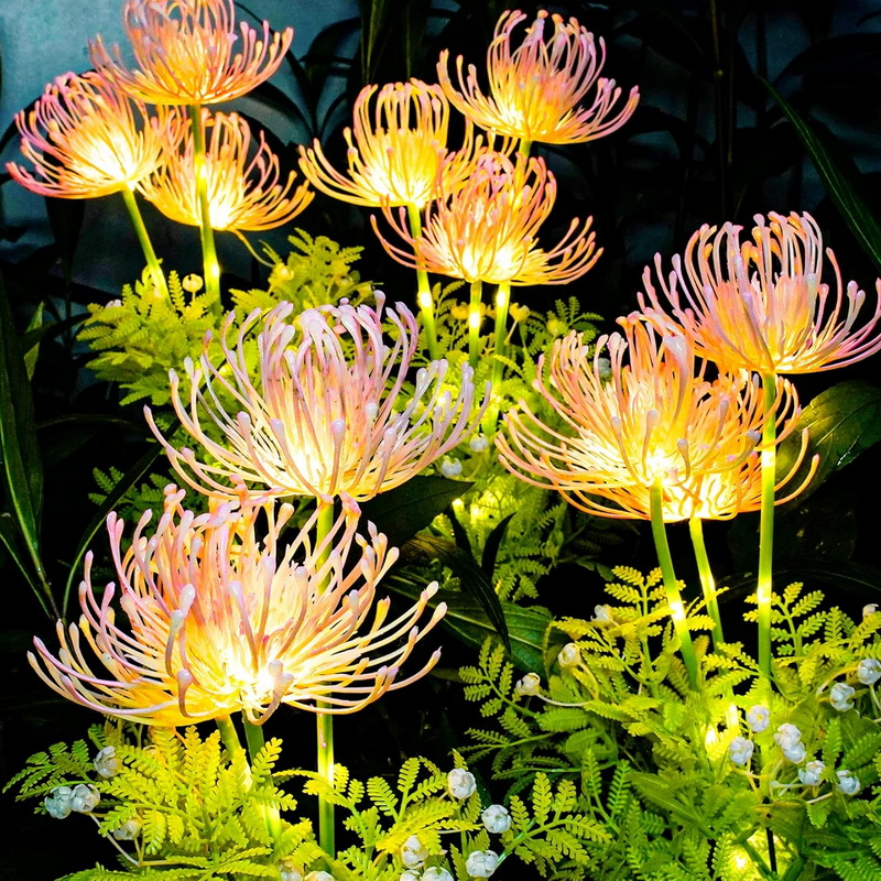 Rechargeable Upgraded Solar Panel Powered Flowers Lights With Glowing Flowers Stems