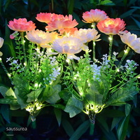 Outdoor Artificial White Peony Light Solar Decorative Flower Light 