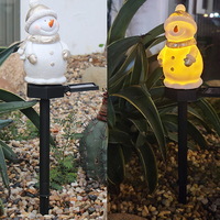 Ground Garden Lawn Festival Decorative Snow Man Solar Light Warm White Christmas Lights