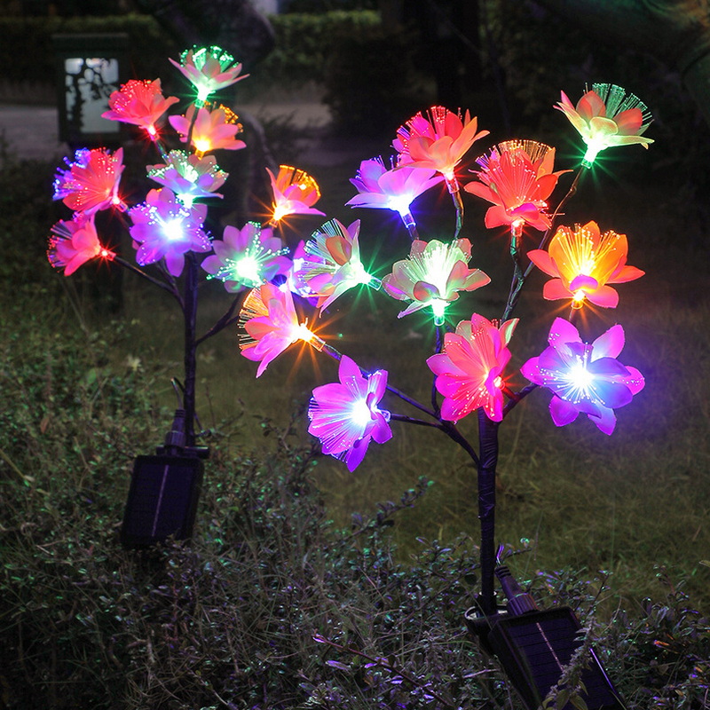 Rechargeable Garden Solar Lights for Outdoor Decoration Tree Branch Solar Pole Light with 12 Led Cam