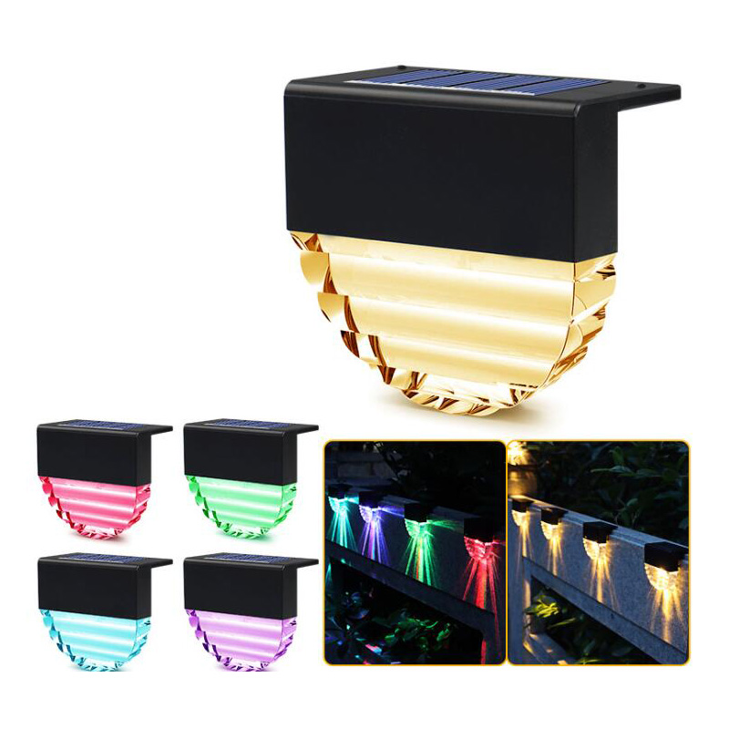 Waterproof House Mini Warm Led Deck Stair Lamp Outdoor Wall Mount Solar Light