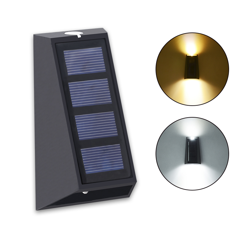 Small Waterproof Exterior Double up Down Solar Lamp Lighting Decoration 