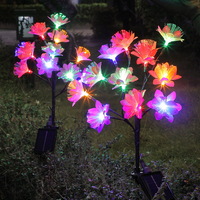 Rechargeable Garden Solar Lights for Outdoor Decoration Tree Branch Solar Pole Light with 12 Led Cam