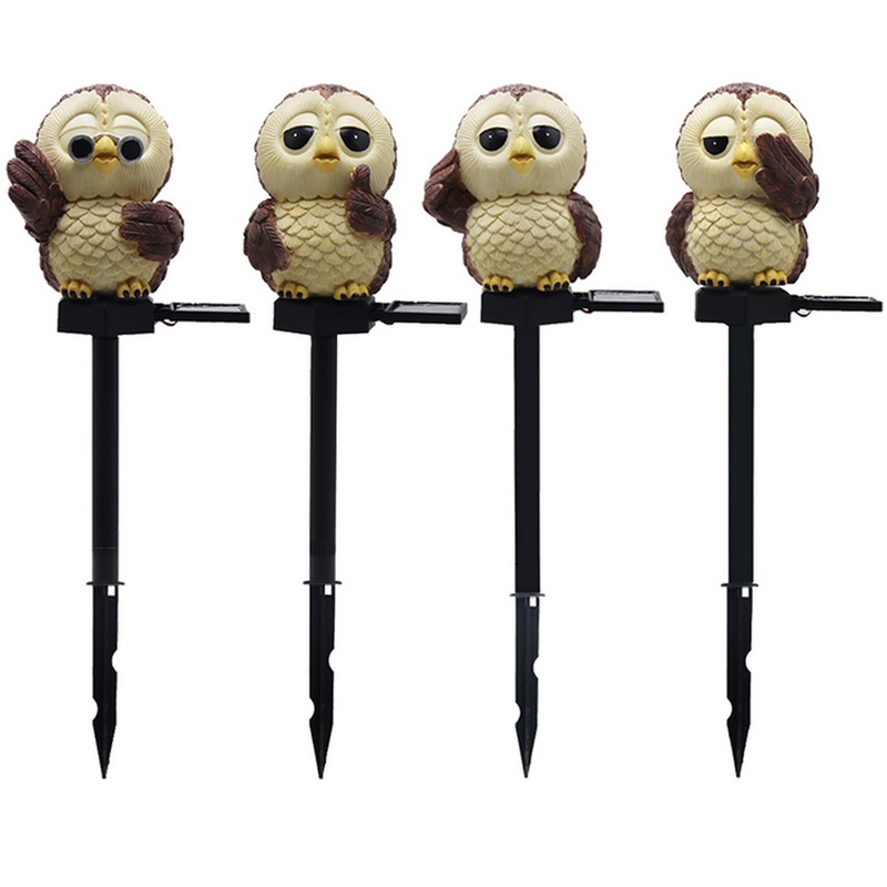China Factory Price Lovely Little Owl Waterproof LED Solar Lamp Outdoor Garden Solar Light