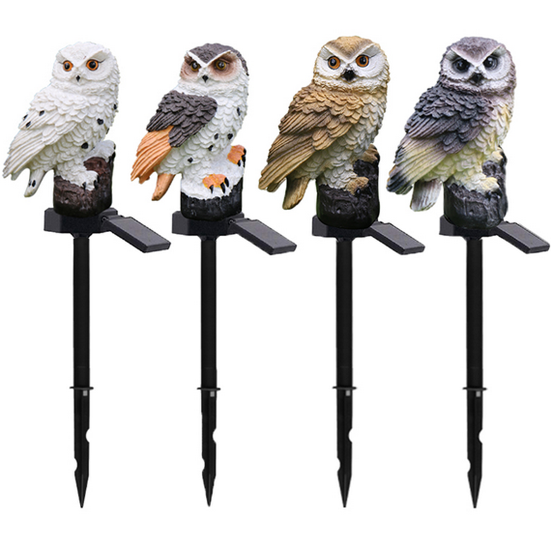 Wholesale Owl Animal Resin Outdoor Solar Led Garden Light Eco-Friendly