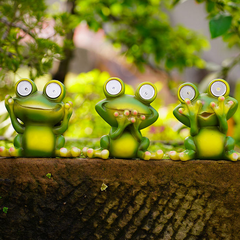 Solar Figurines Funny Cute Animal Sculptures Outside Decorations Garden Outdoor Statue Light